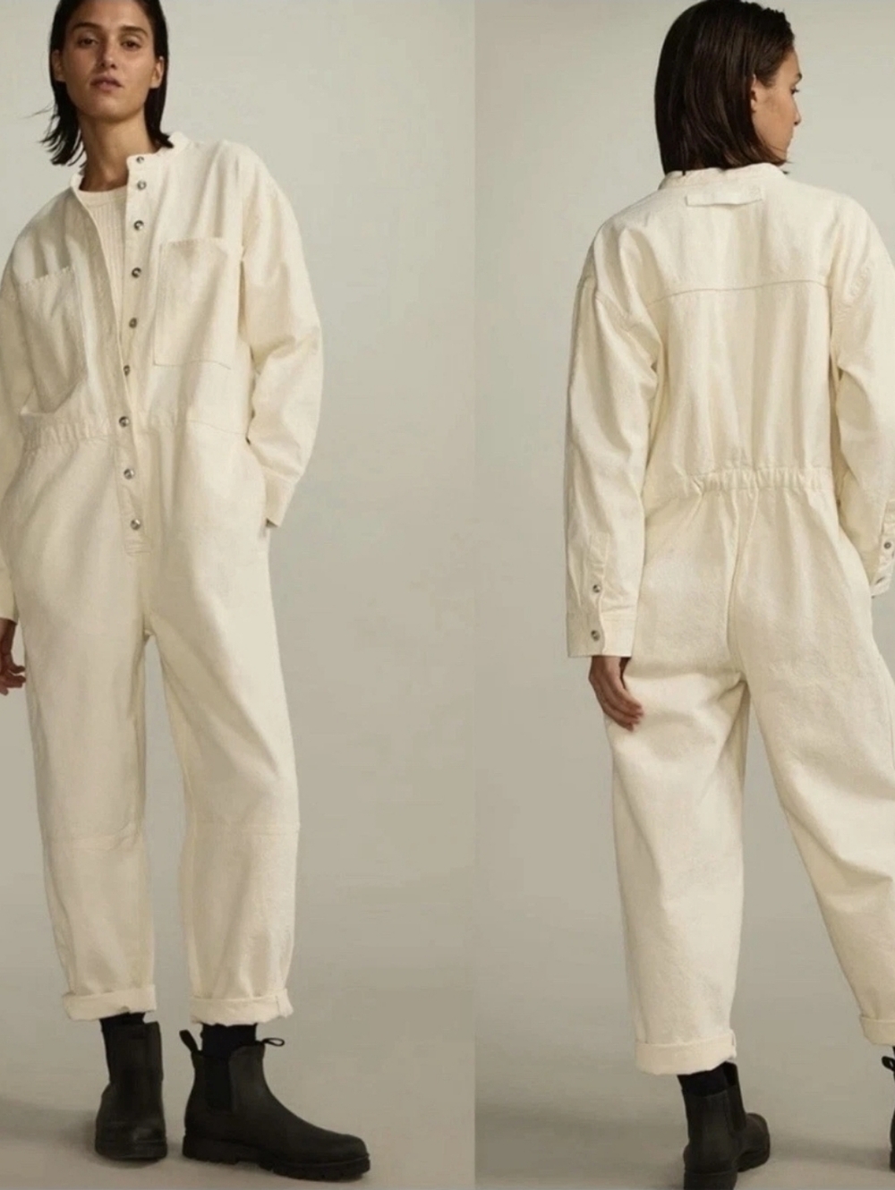 NWT Everlane Mustard Yellow Utility Button-Front Cotton Coverall Jumpsuit